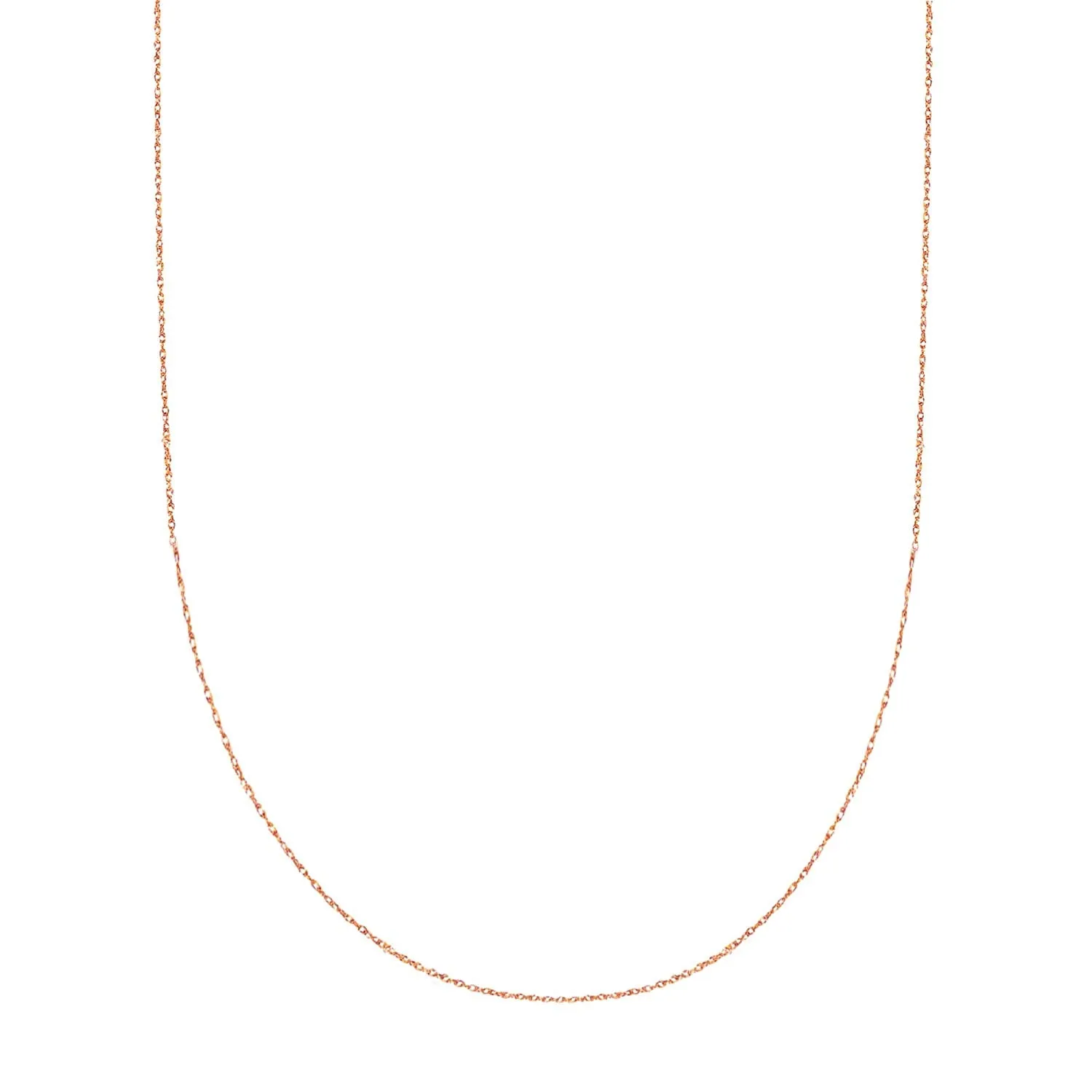 14k Rose Gold Rope Chain Necklace, 0.7mm, 18"