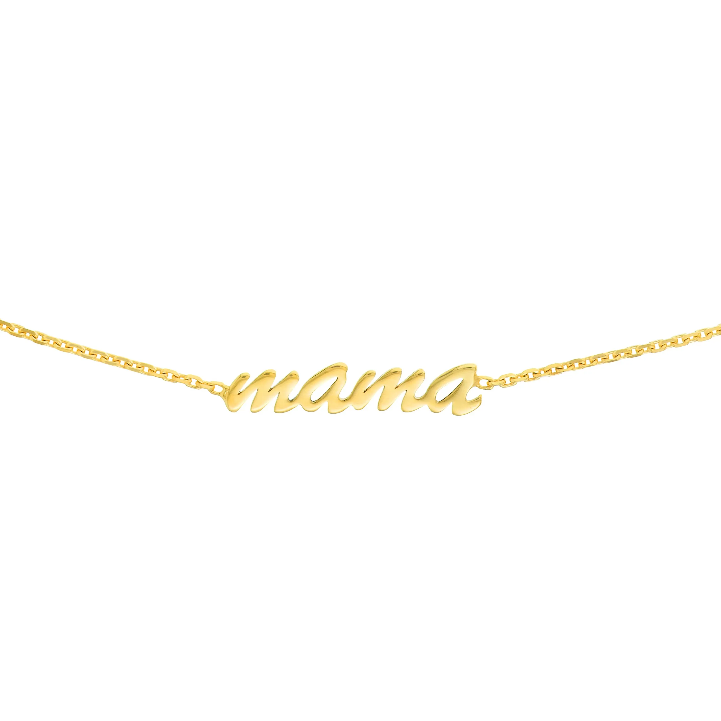 14K Solid Yellow Gold Mama Choker