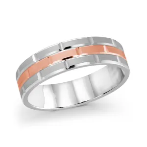 14K White Gold with 14K Rose Gold Ring from the Executif Collection by Malo - MRD-476-6WP