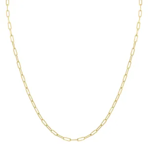 14K Yellow Gold Filled 2.5Mm Flat Link Paperclip Chain With Lobster Clasp - 18 Inch