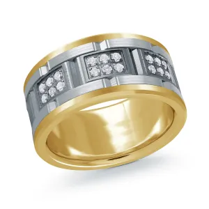 14K Yellow Gold with 14K White Gold Ring from the Tantalum Collection by Malo - MRDTN-057-11YWD