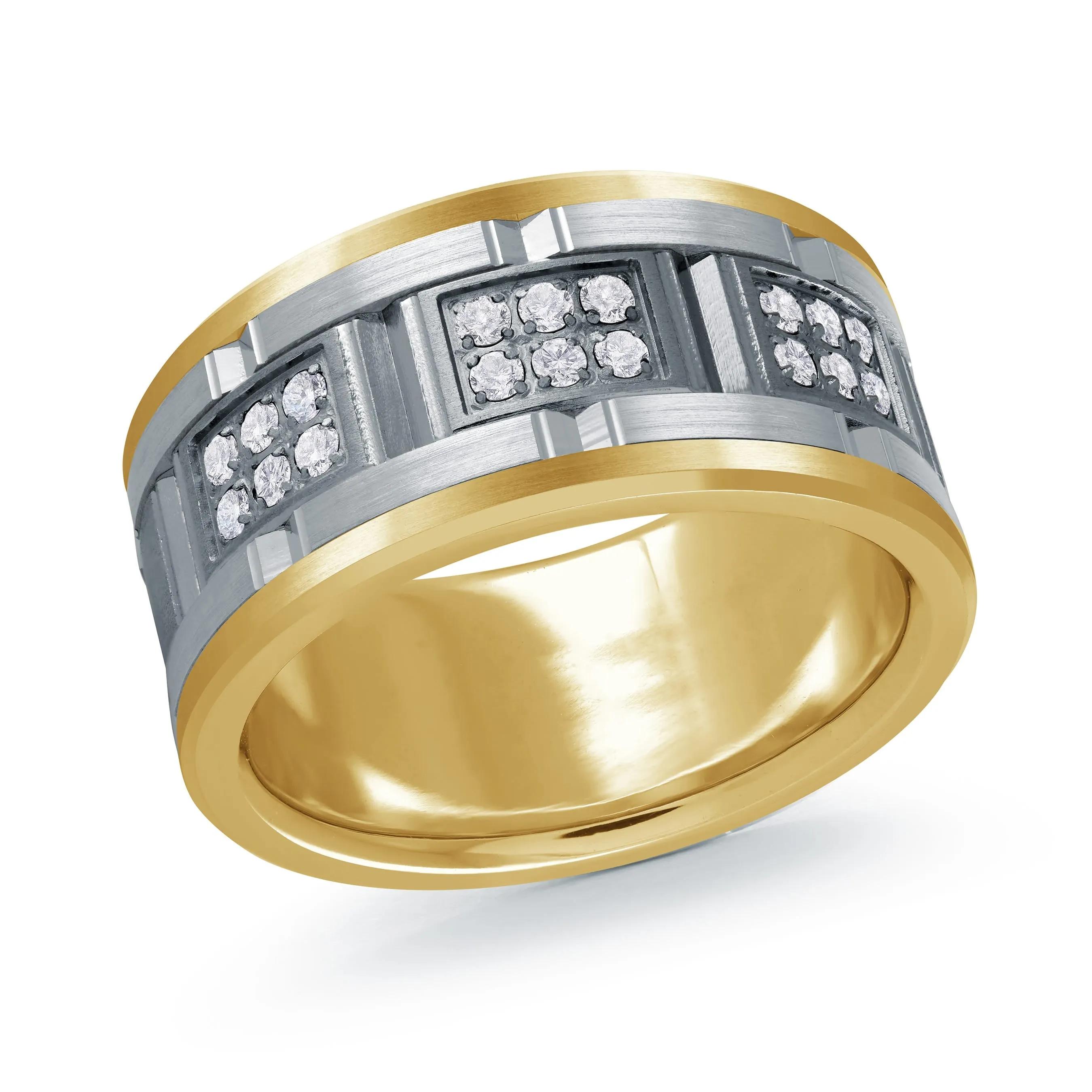 14K Yellow Gold with 14K White Gold Ring from the Tantalum Collection by Malo - MRDTN-057-11YWD