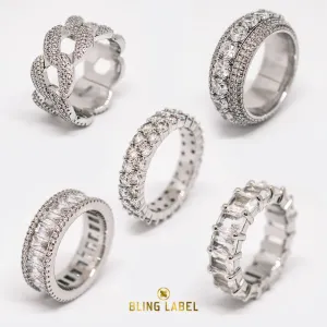 5 Pc Boss Ring Set in White Gold