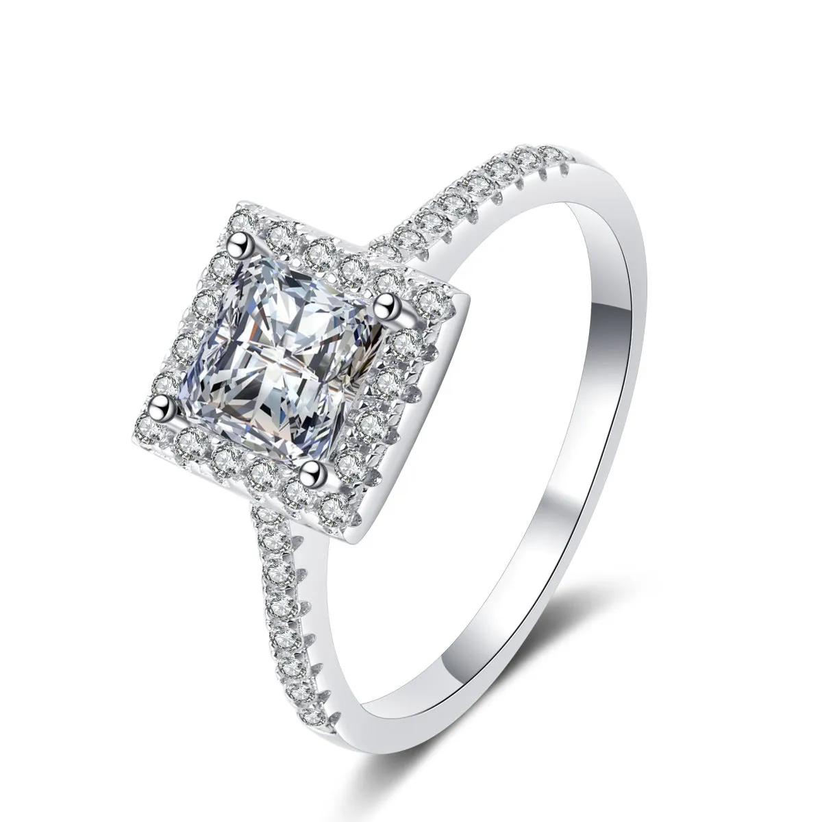 925 Sterling Silver 1Ct Solitaire Moissanite Ring