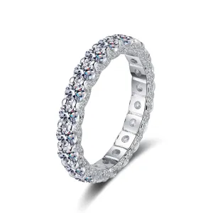 925 Sterling Silver Wave Moissanite Midi Ring