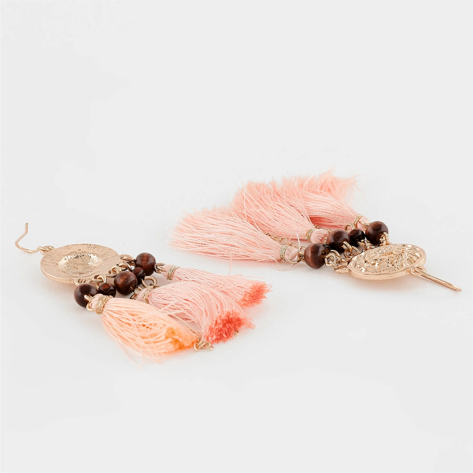 Accessorize London Women's Pink Tassel Earrings Drop Earrings