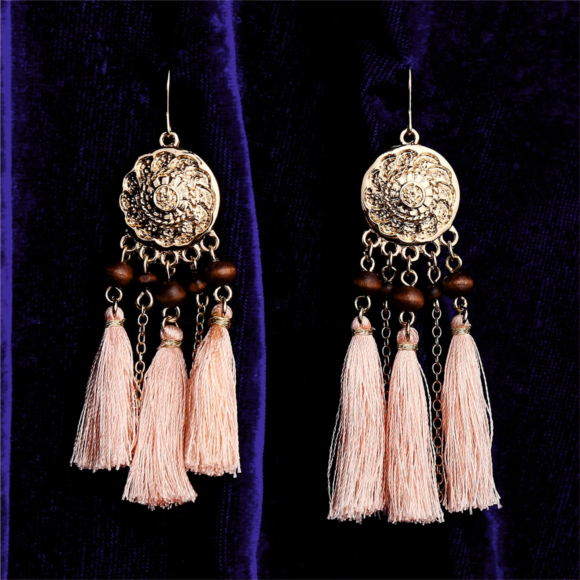 Accessorize London Women's Pink Tassel Earrings Drop Earrings