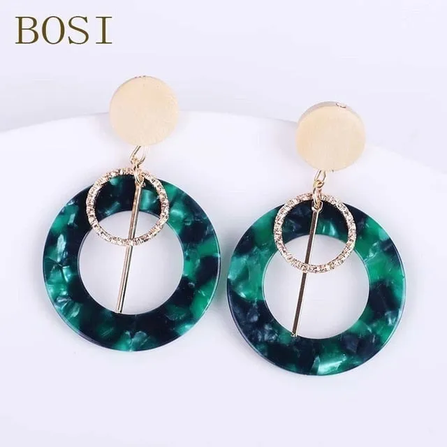 Acrylic Earrings For Women Boho 2020Acetate Dangle Drop Earrings Fashion Big Bohemian Accessories Geometric Luxury Trendy Face