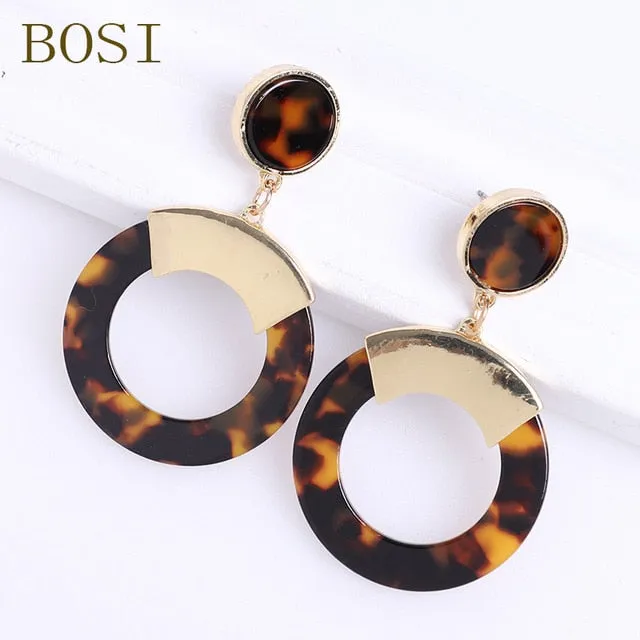 Acrylic Earrings For Women Boho 2020Acetate Dangle Drop Earrings Fashion Big Bohemian Accessories Geometric Luxury Trendy Face