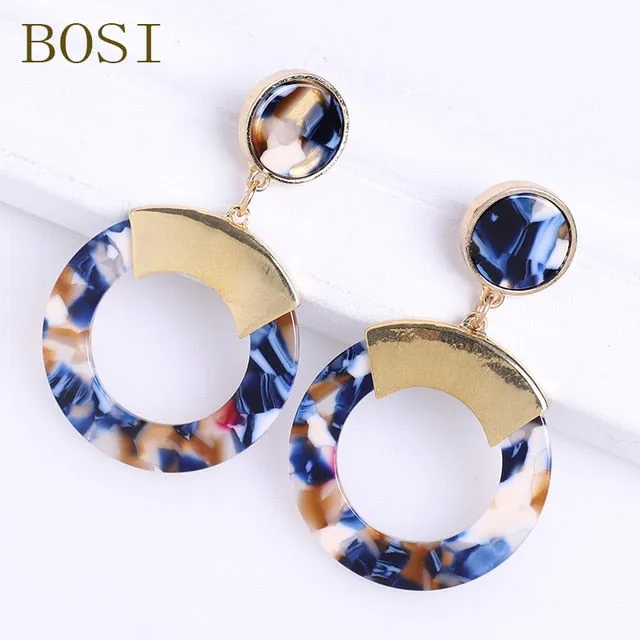 Acrylic Earrings For Women Boho 2020Acetate Dangle Drop Earrings Fashion Big Bohemian Accessories Geometric Luxury Trendy Face