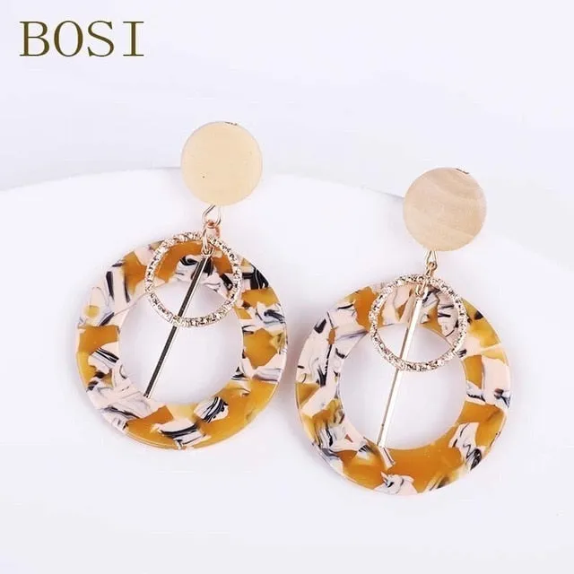 Acrylic Earrings For Women Boho 2020Acetate Dangle Drop Earrings Fashion Big Bohemian Accessories Geometric Luxury Trendy Face