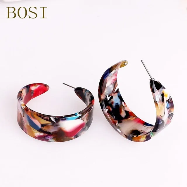 Acrylic Earrings For Women Boho 2020Acetate Dangle Drop Earrings Fashion Big Bohemian Accessories Geometric Luxury Trendy Face