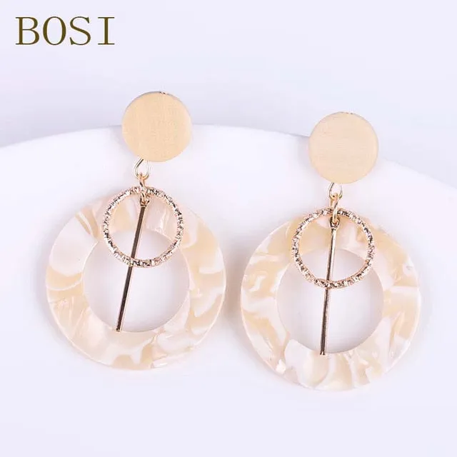 Acrylic Earrings For Women Boho 2020Acetate Dangle Drop Earrings Fashion Big Bohemian Accessories Geometric Luxury Trendy Face