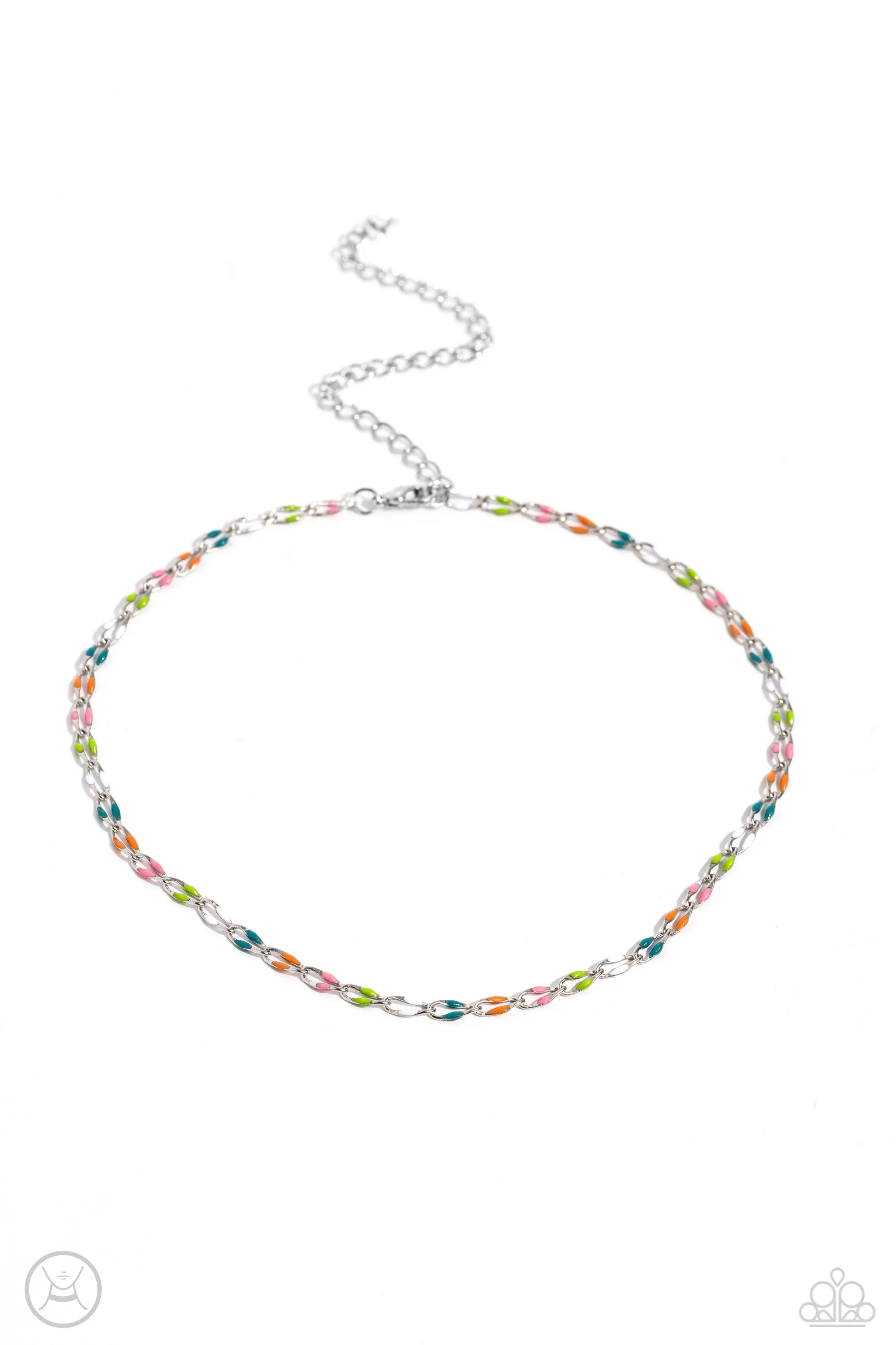 Admirable Accents - Multi - Colored Painted Link Paparazzi Choker Necklace