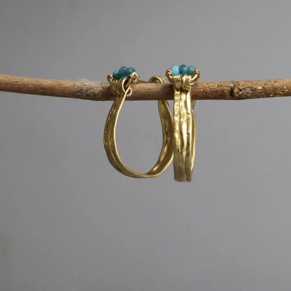 Apatite Hoop Earrings