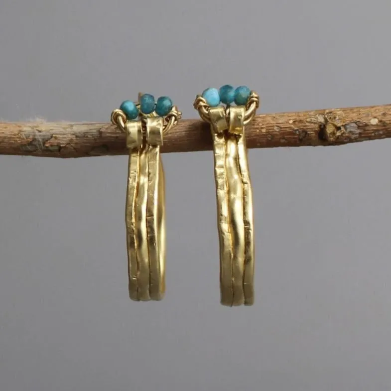 Apatite Hoop Earrings