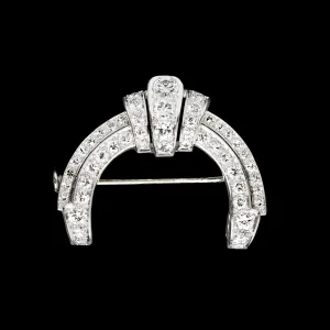 Art Deco Platinum Diamond Brooch