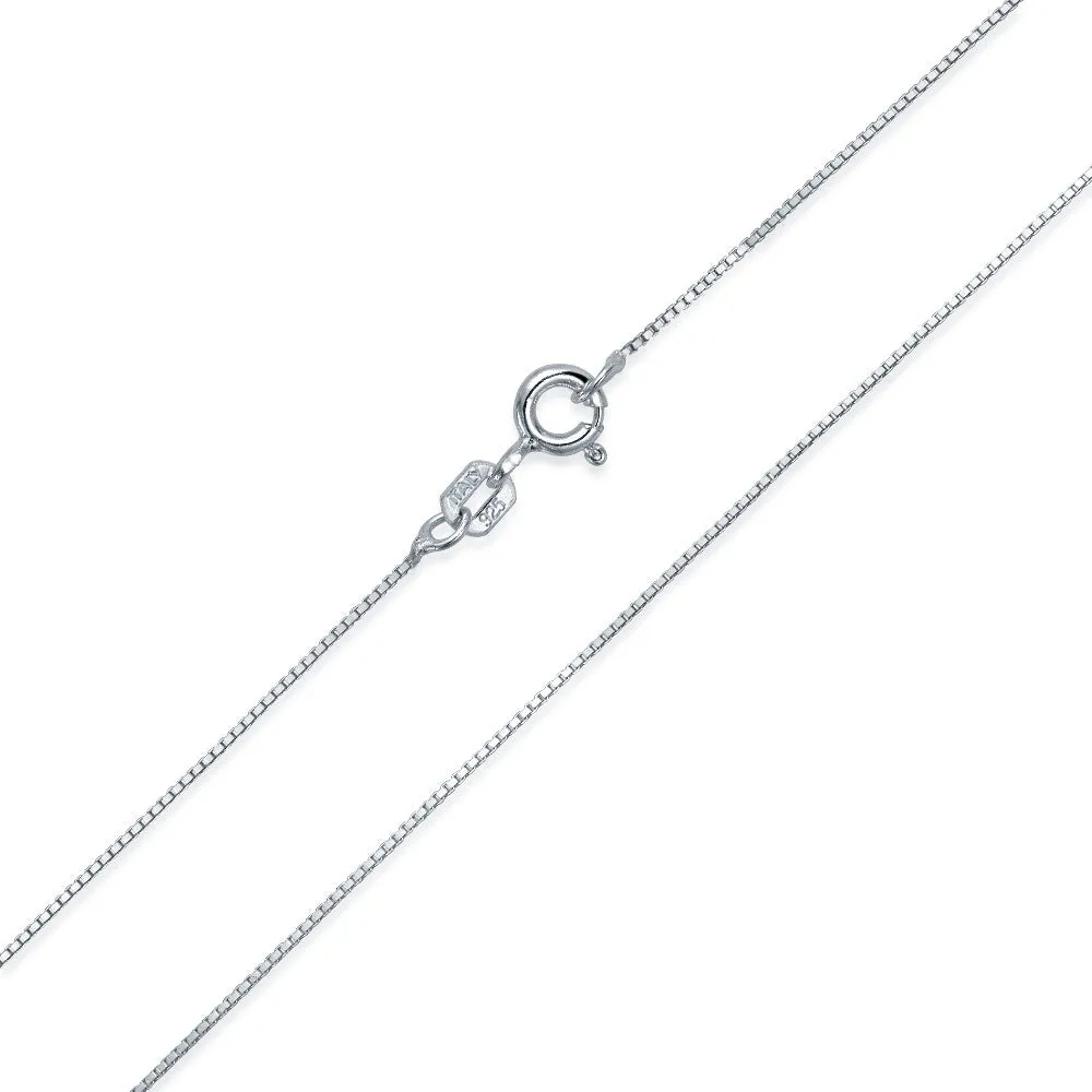 Basic Ultra Thin 1MM Gold Plated Sterling Silver Box Chain Necklace Italy Made