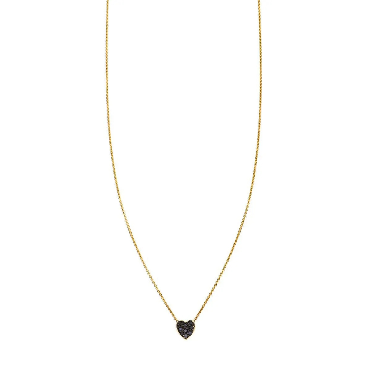 Black Diamond Heart Necklace: Bold Elegance in 14K Gold