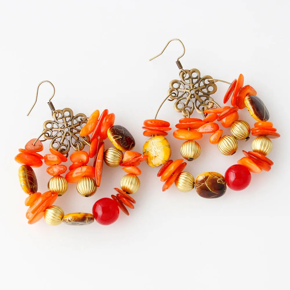 Bohemian style handmade beaded colorful Earrings