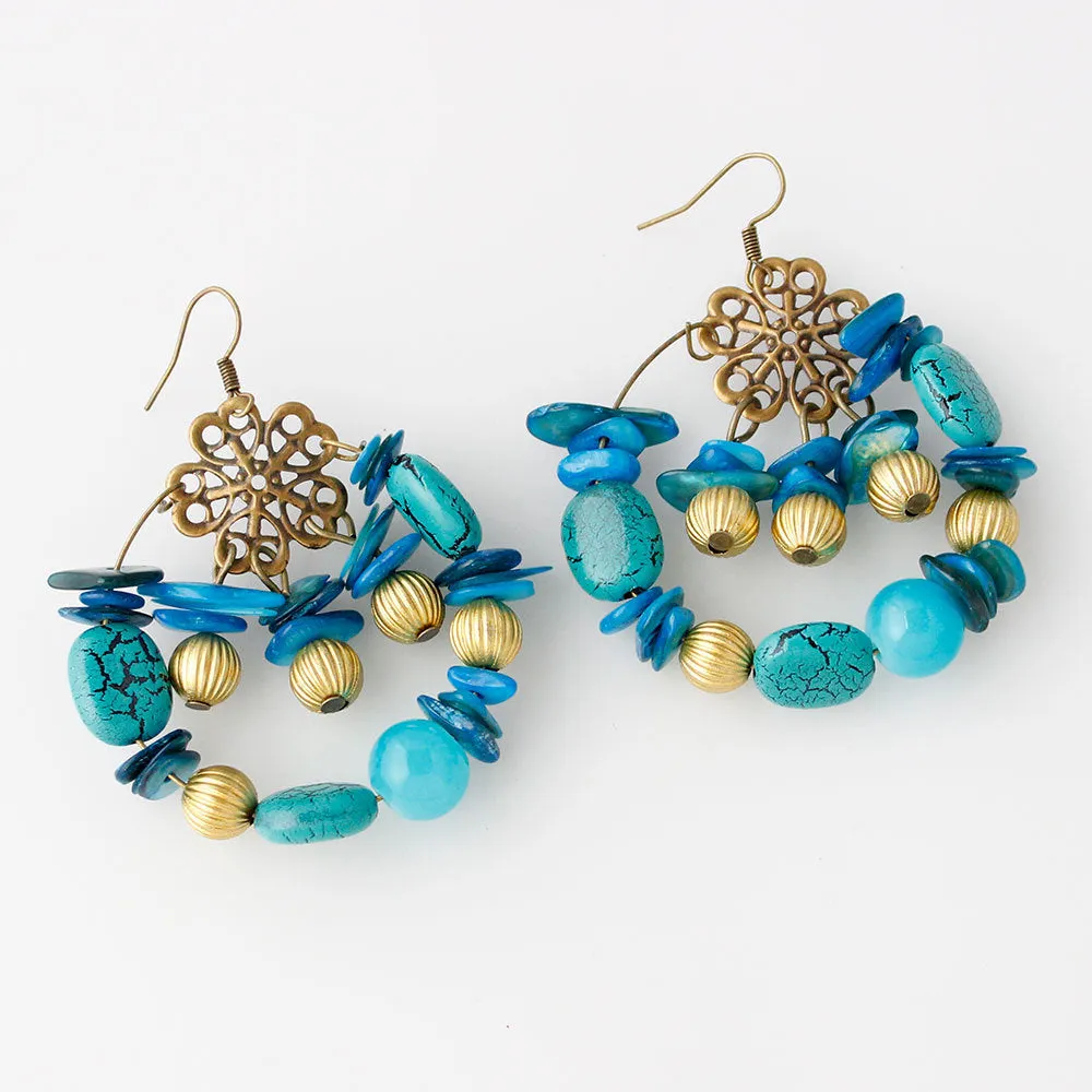 Bohemian style handmade beaded colorful Earrings