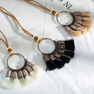 Bohemian Tassel Pendant Necklace OR  Bohemian Tassel Choker Necklace Earrings