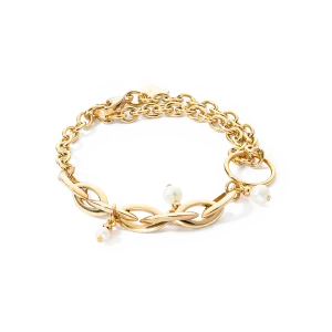 Bracelet Y Navette Freshwater Pearls gold