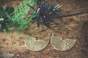 Brass Disk Earrings