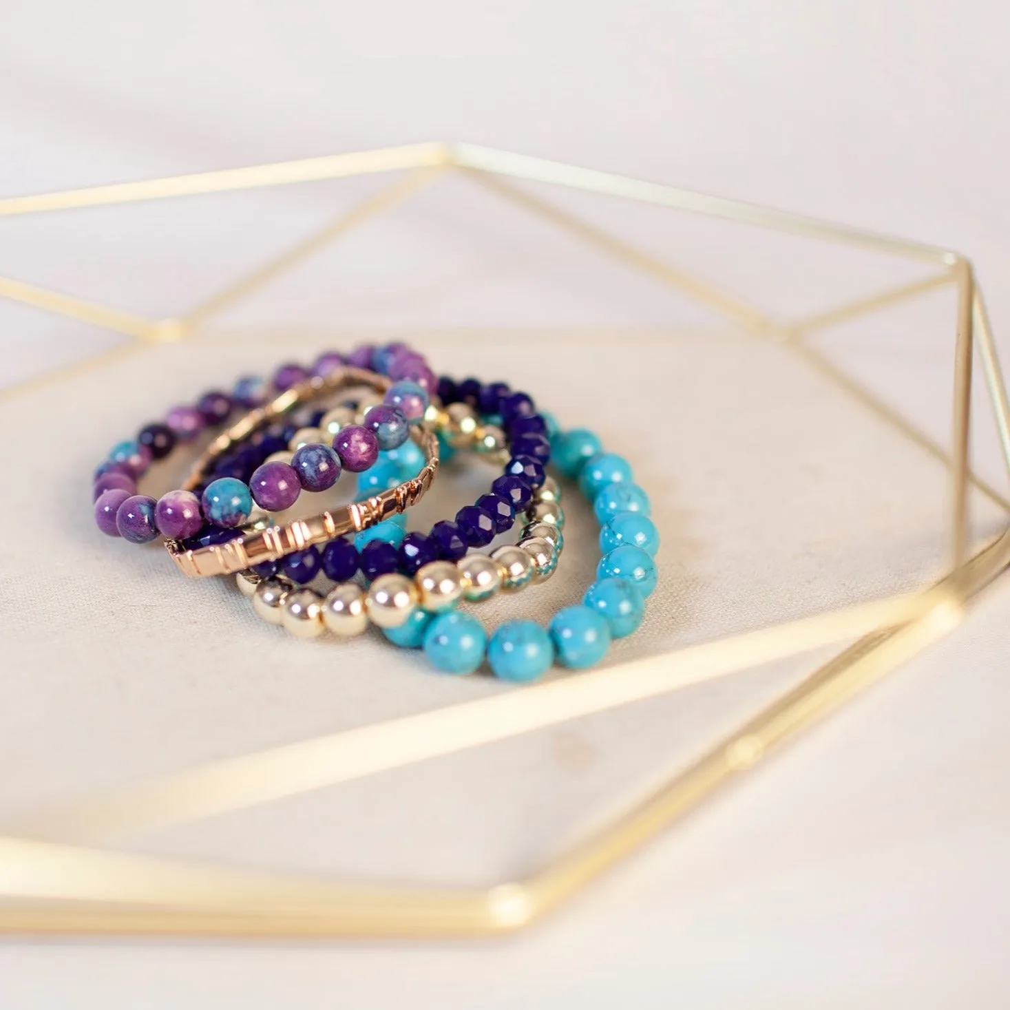 Bright Violet Spring Bracelet Stack