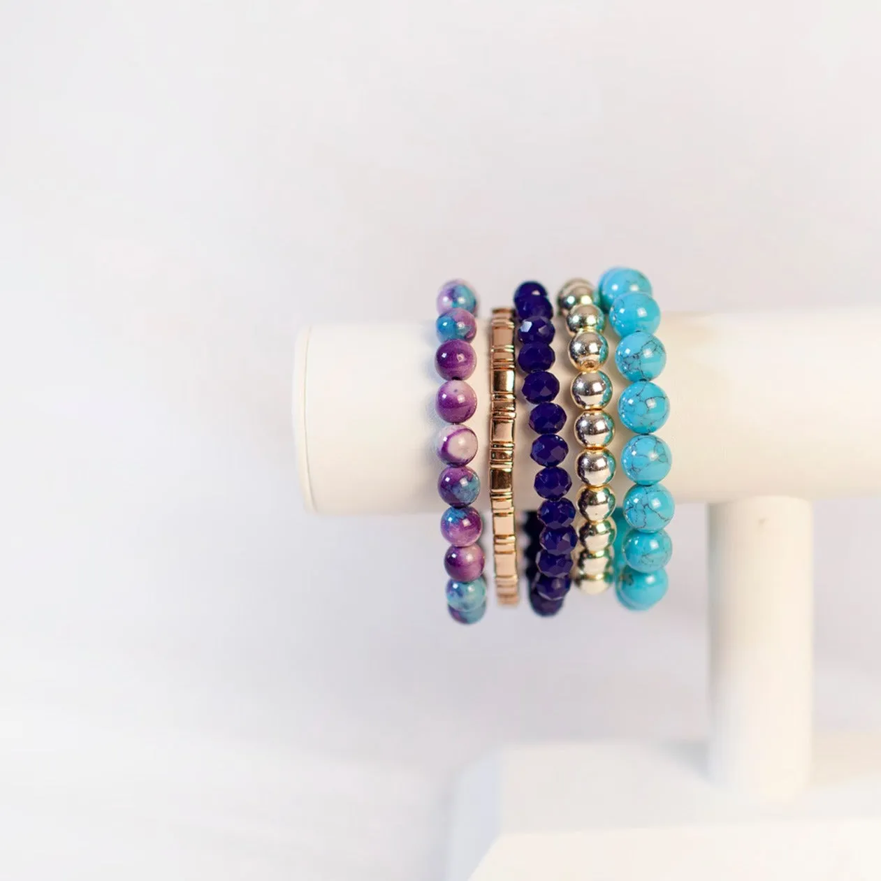 Bright Violet Spring Bracelet Stack