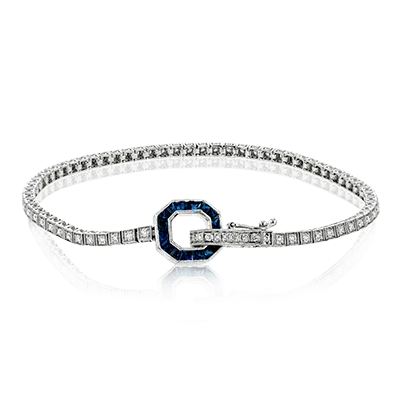 Buckle Bracelet in 18k Gold with Diamonds & Sapphires