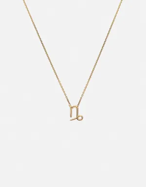 Capricorn Astro Pendant Necklace, 14k Gold