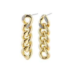 CECILIA crystal curb chain earrings gold-plated