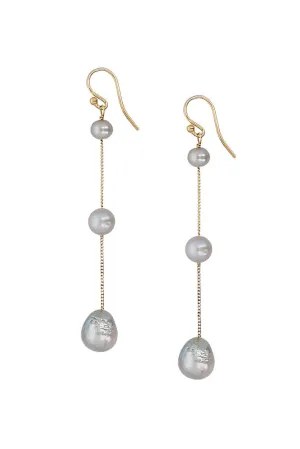 Chan Luu Tiered Floating Pearl Earrings