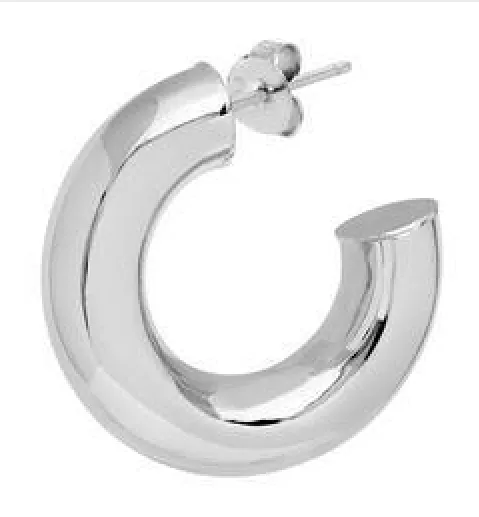 Chunky Silver Hoops - Small