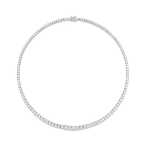 Classic Tennis 12CT Diamond Necklace | 18K White Gold