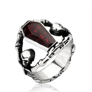 Cool Undertaker Skull Ring Stainless Steel Exclusive sale Jewelry for man and boy