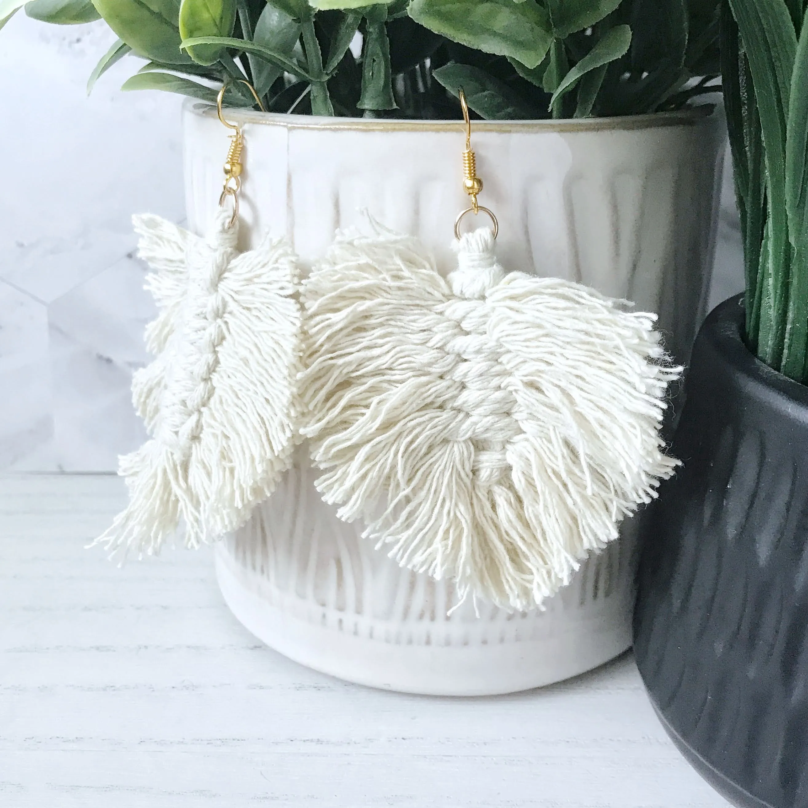 Corrine - Macrame Boho Tassel Earrings