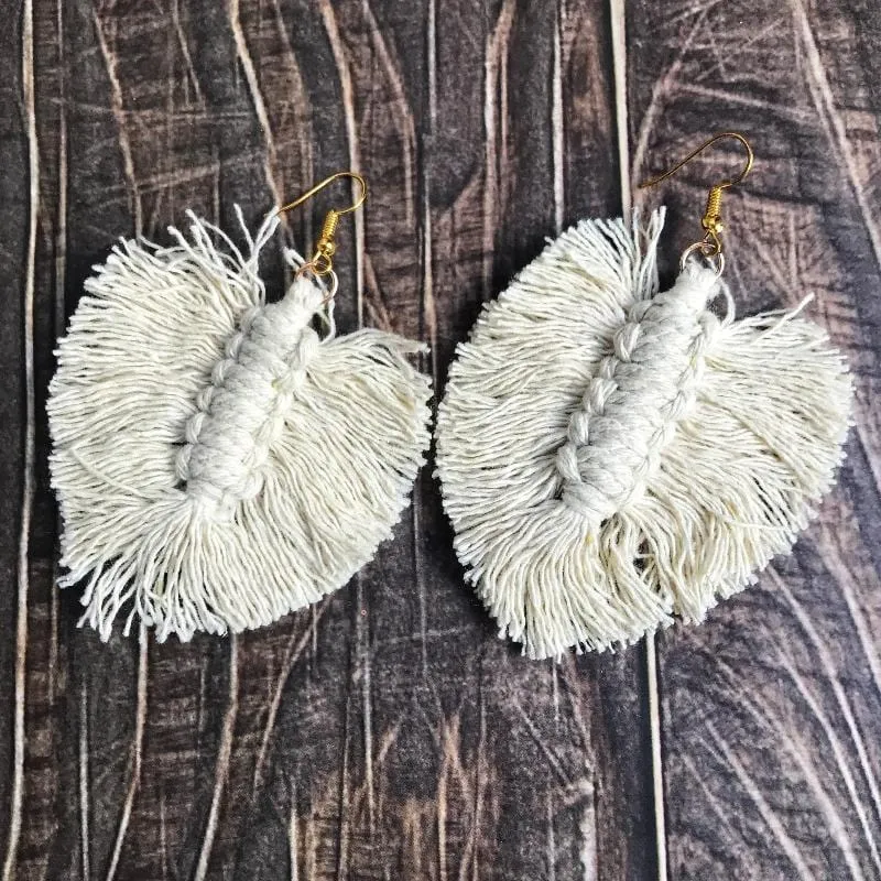 Corrine - Macrame Boho Tassel Earrings