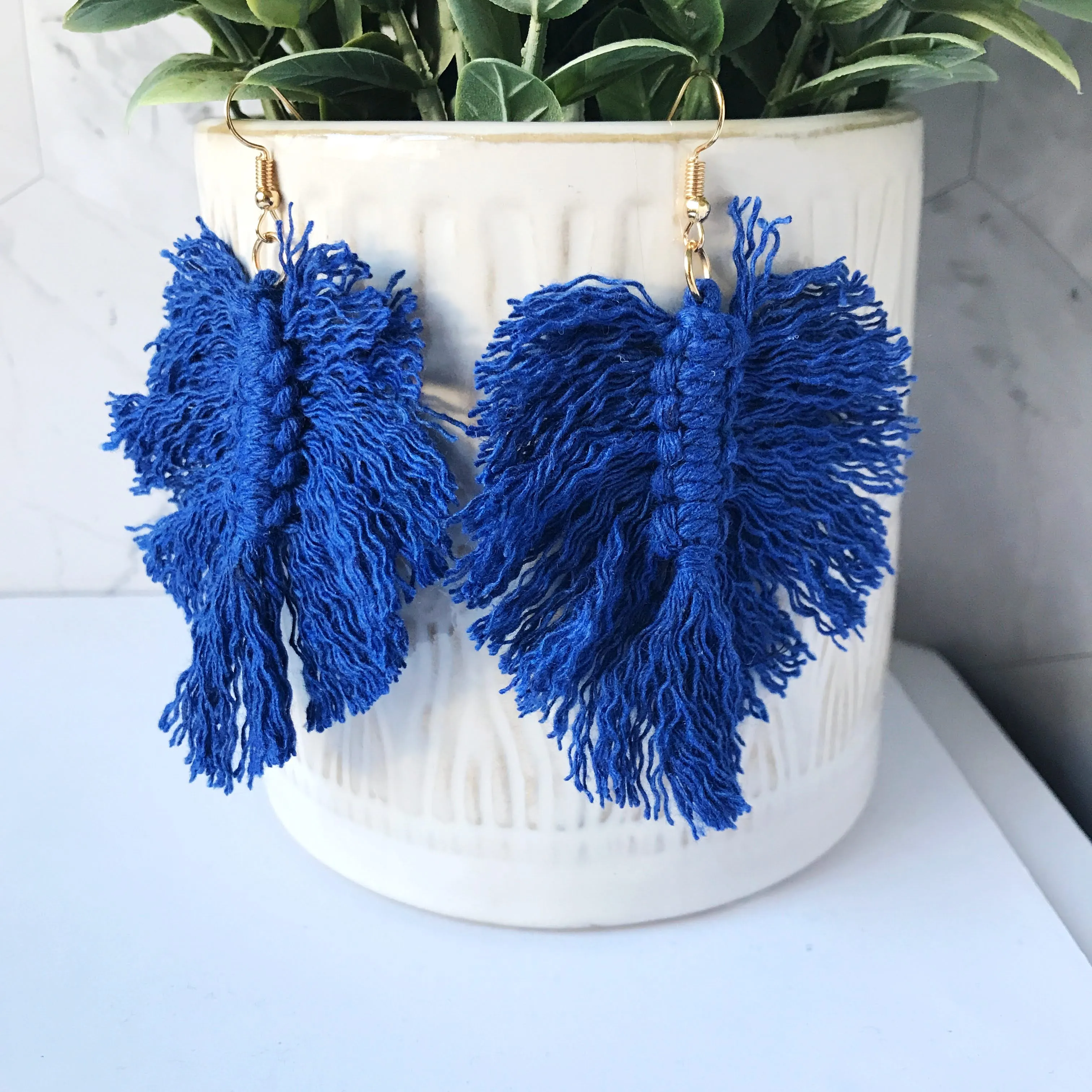 Corrine - Macrame Boho Tassel Earrings