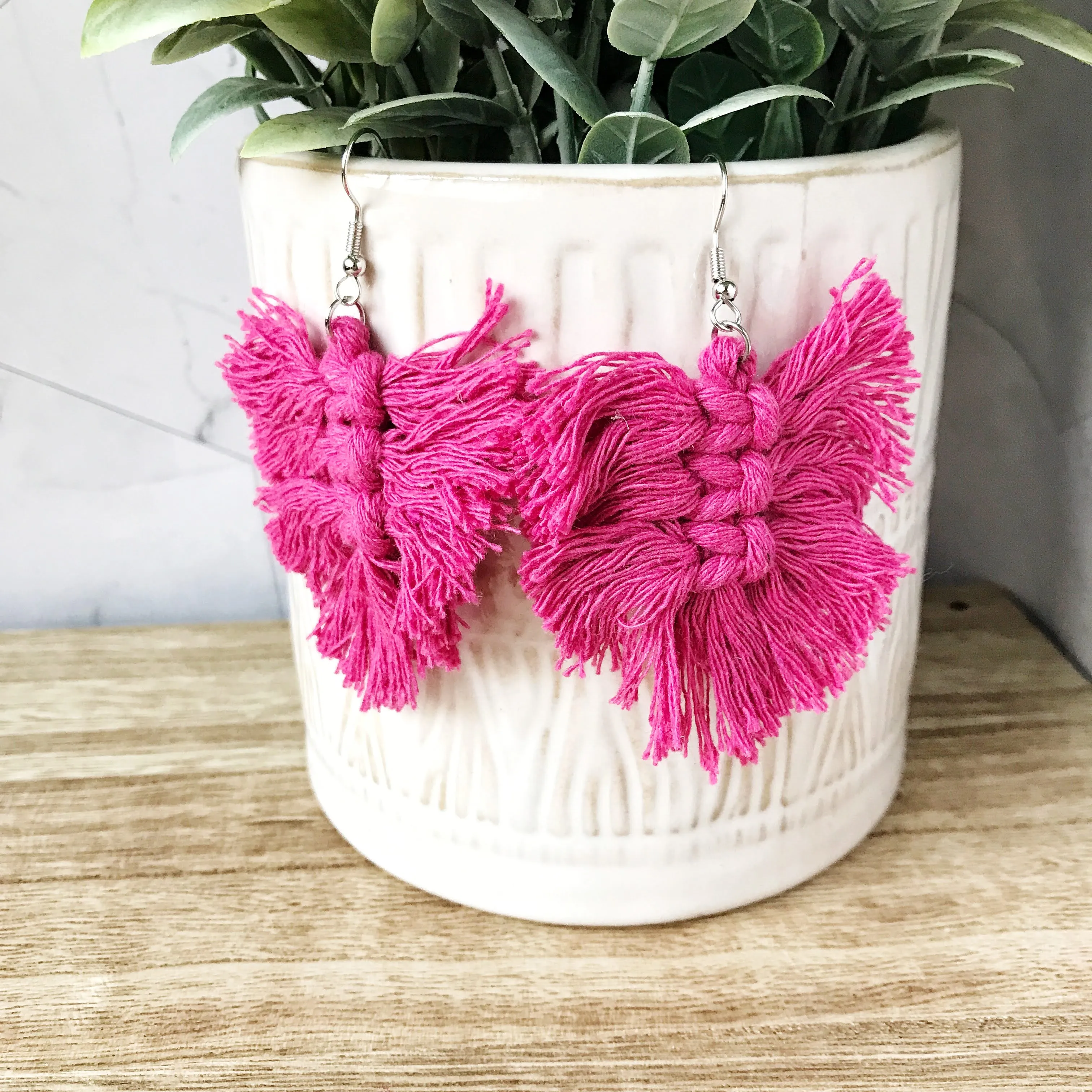 Corrine - Macrame Boho Tassel Earrings