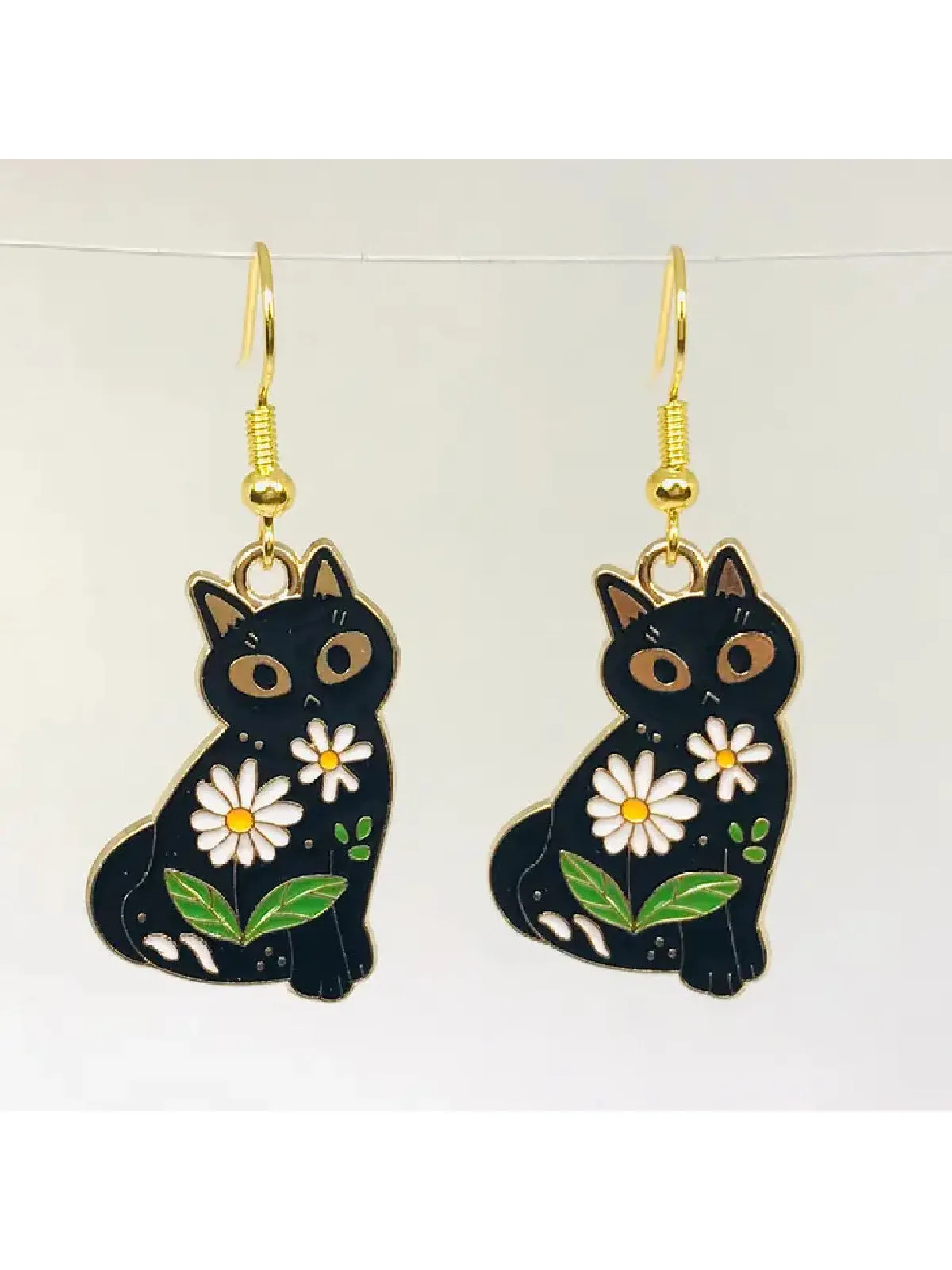 Daisy Cat Enamel Dangles