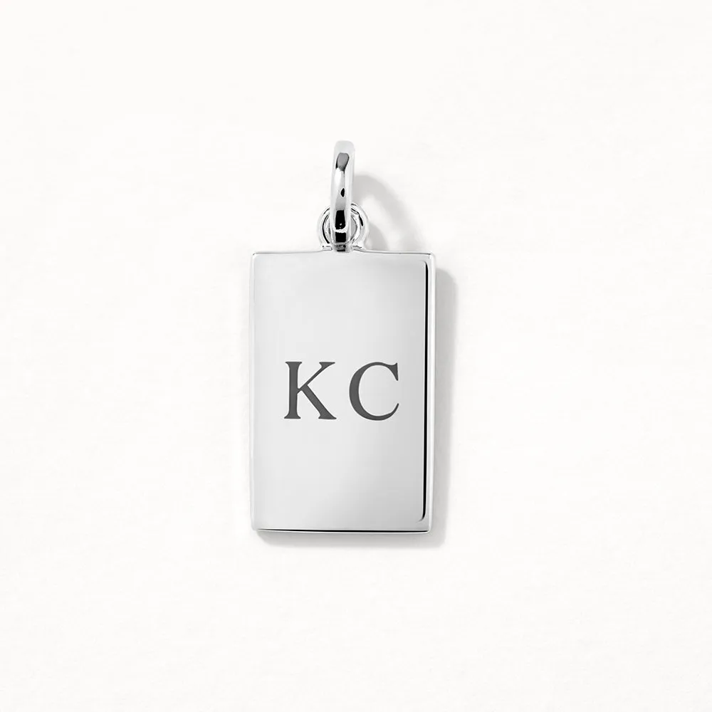 Engravable Rectangle Pendant in Silver