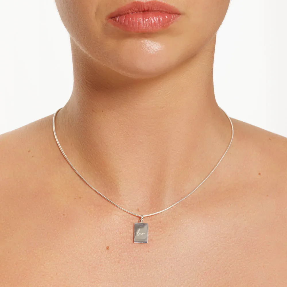 Engravable Rectangle Pendant in Silver