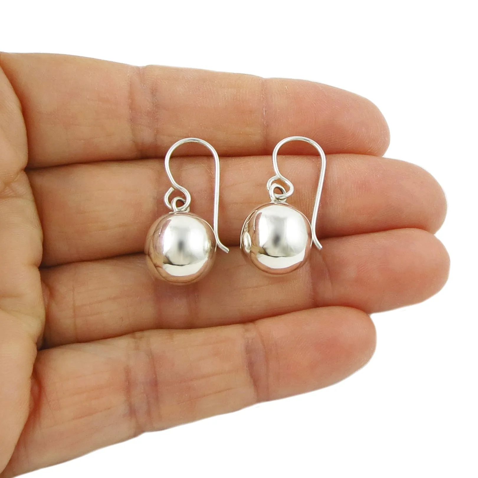 Everyday 925 Silver Ball Bead Earrings