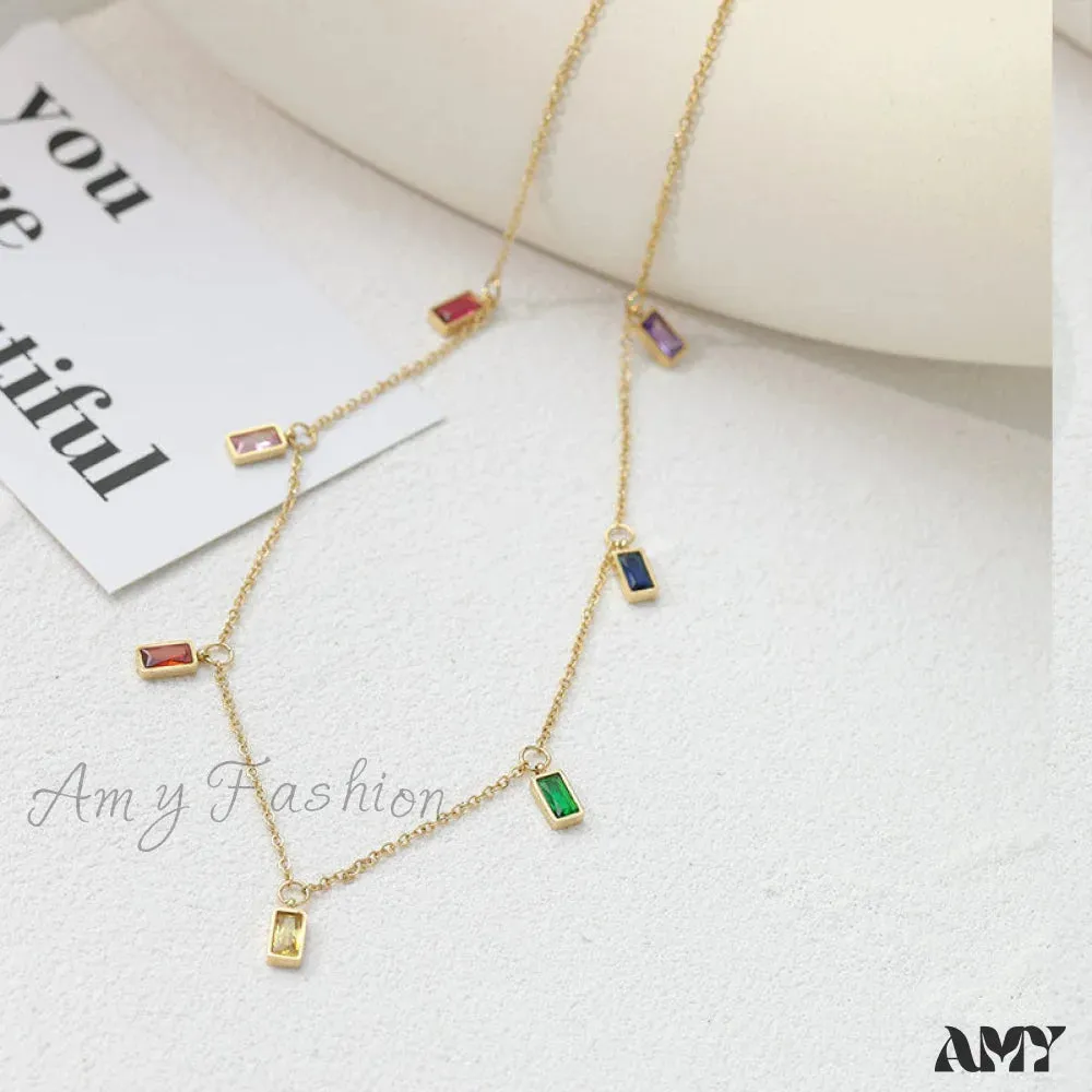 Fabulous Colorful Stone Trendy Chain Necklaces