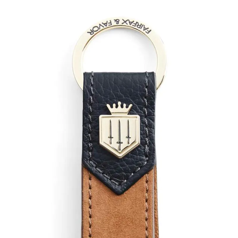 Fairfax & Favor Suede Key Ring - Tan/Navy