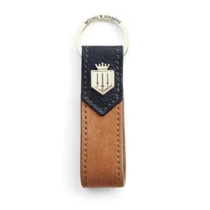 Fairfax & Favor Suede Key Ring - Tan/Navy