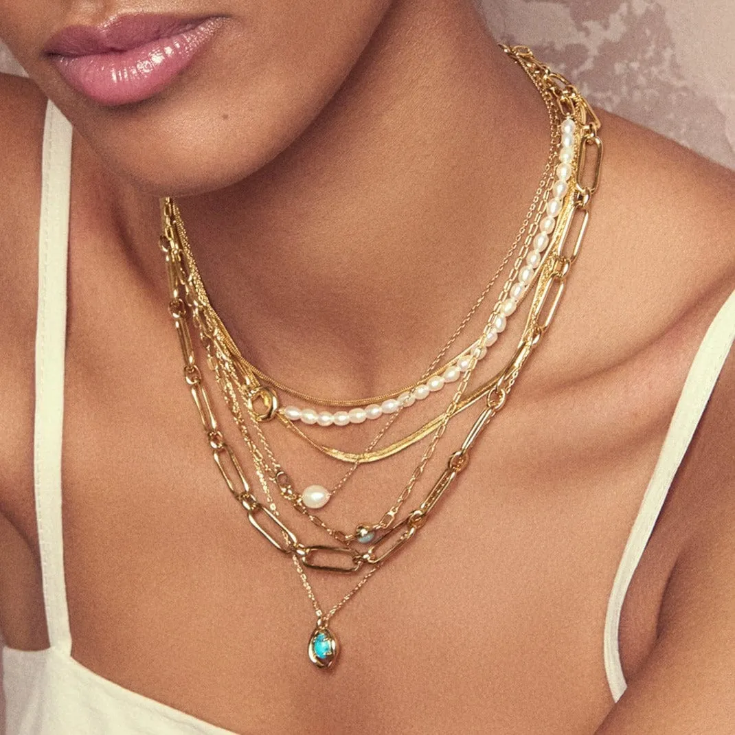 Gold Cable Connect Chunky Chain Necklace