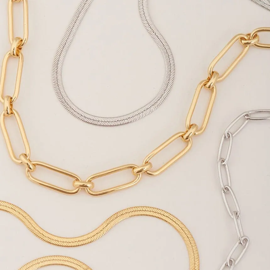 Gold Cable Connect Chunky Chain Necklace